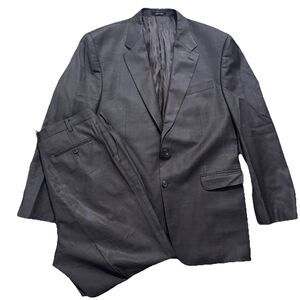 Lauren Ralph Lauren Suit Jacket Sz 44L Pants 38L Brown Wool Pleated Two Piece